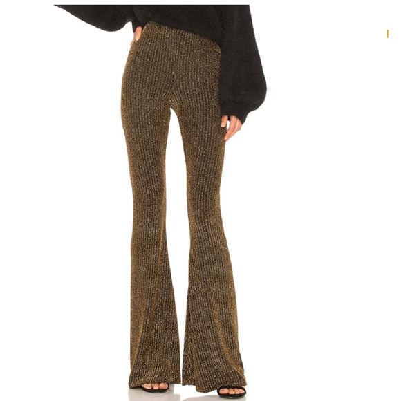 Show Me Your Mumu Bam Bam Bells in Gold Me Up Stripe - Size SMALL - NWOT - Picture 1 of 6